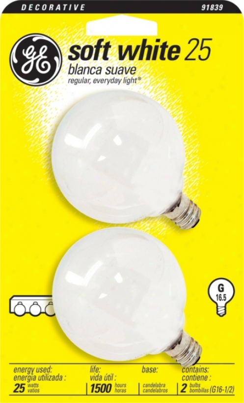 Ge 25 Watt 2-pack Froste dWhite Globe Bulbs (91839)