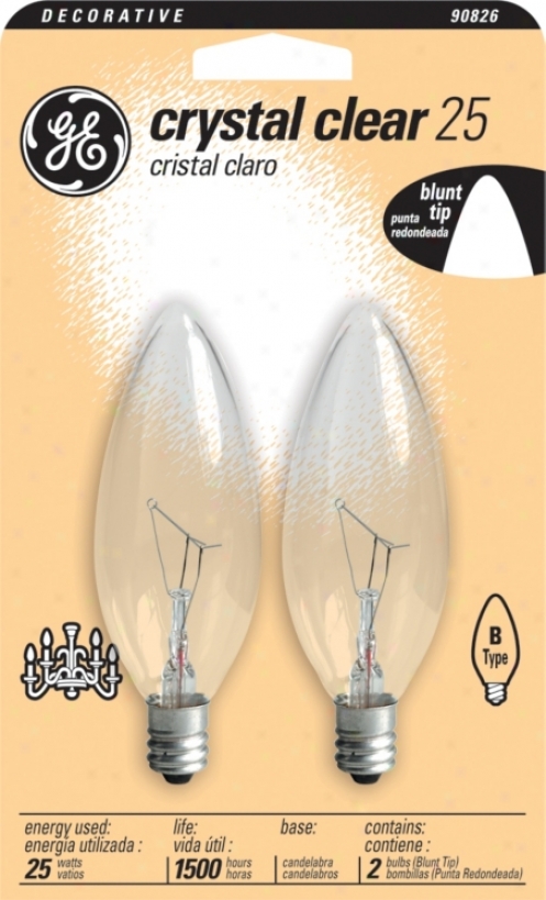 Ge 25 Watt Blunt Tip 2-pack Czndelabra Light Bulbs (90826)