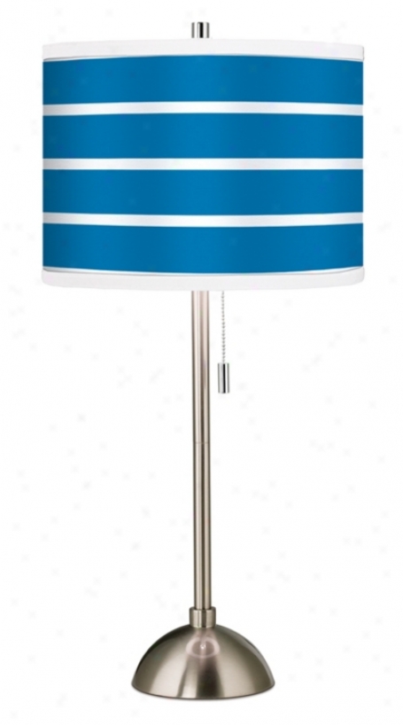 Giclee Bold Blue Stripe Tabl Lamp (60757-23106)