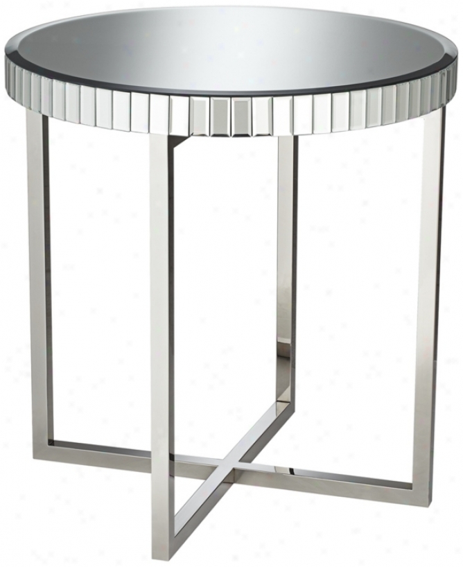 Giselle Round Mirrored End Table (x0192)