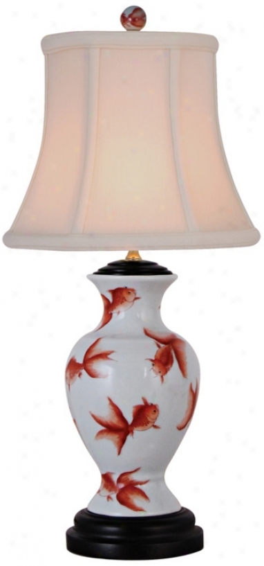 Goldfish Mini Vase Porcelain Table Lamp (n2006)