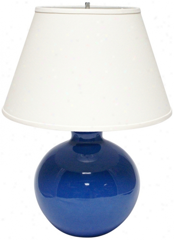 Haeger Potteries Blue Large Bristol  Ceramic Table Lamp (u5009)