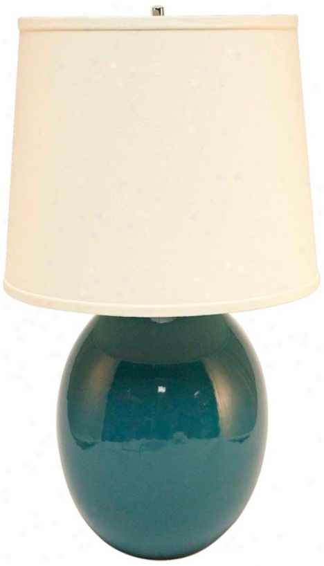 Haeger Potteries Ocean Blu eCeramic Egg Table Lamp (p1932)