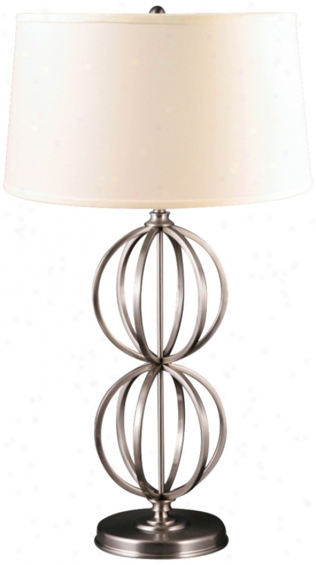 Hayley Satin Nickel Stacked Globes Table Lamp (u9248)