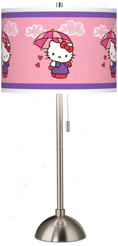Hello Kitty Rain Or Shine Brushed Steel Table Lamp (60757-y5099)