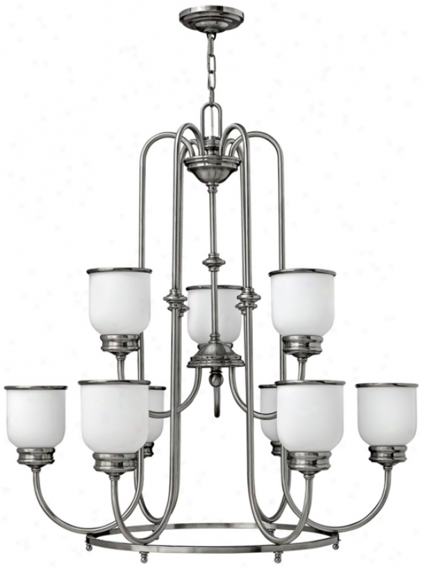 Hinley Easton Collection 9-light 32" Wide Nickel Chandelier (v3903)