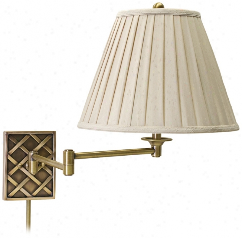 Shelter Of Troy Deco Basket Brass Swing Arm Wall Lamp (x5629)