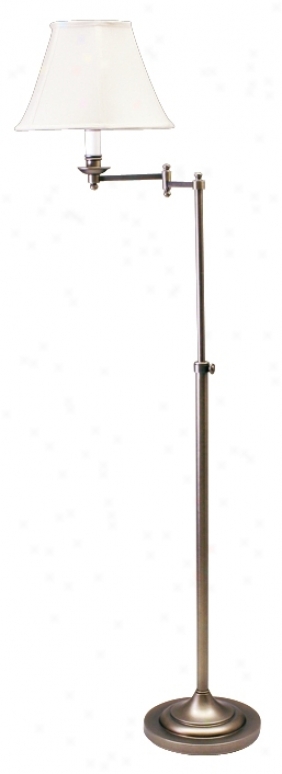 House Of Troy Swing Arm Antique Silver Floor Lamp (77274)