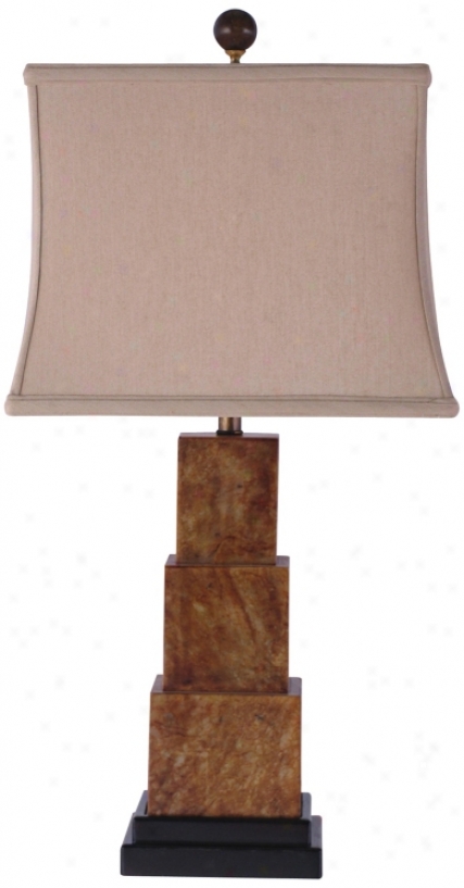 Jade Stacked Squares Table Lamp (g7099)