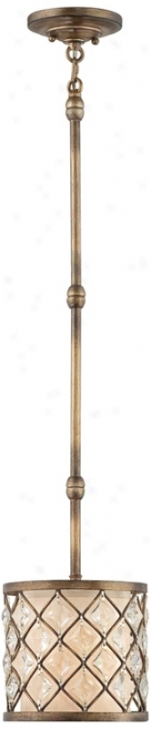 Jeweled Golden Bronze Mini Pendant Light (p0363)