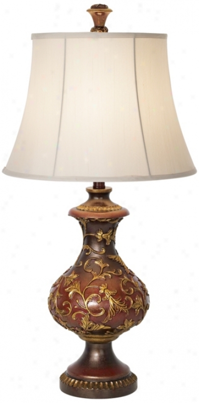 Kathy Ireland Catherine Ages Red Table Lamp (p7414)