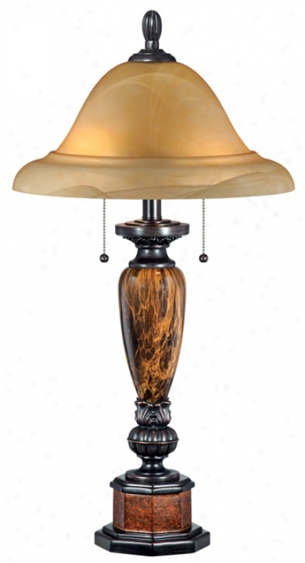 Kathy Irelabd Sonnett Collection Alabaster Glass Table Lamp (t1237)