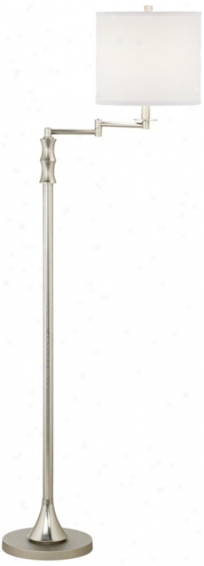 Keetin Royale Brushed Nickel Swing Arm Floor Lamp (p8794)