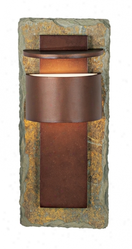 Kembra Slate Copper 15" High Outdoor Wall Sconce (70101)