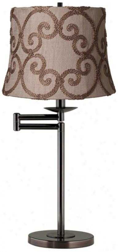 Leieen Taupe Bronze Swing Arm Desk Lamp Base (41165-w9489)