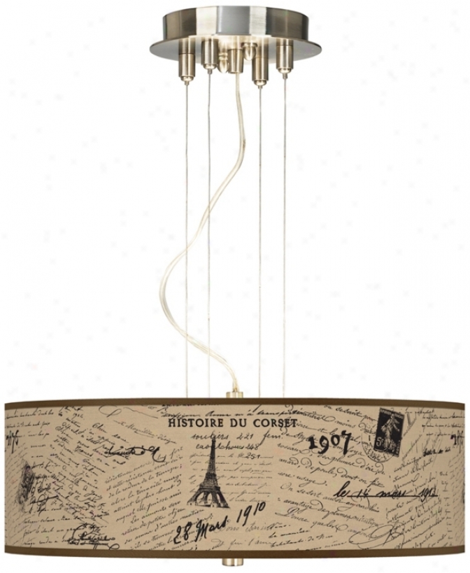 Letters To Paris Giclee 3-light Pendant Chandelier (17822-u1745)