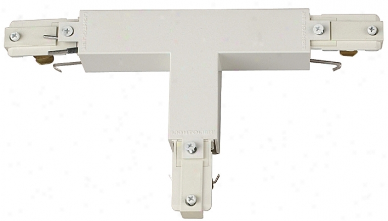 Lightolier White Finish T-shaped Connector (14983)