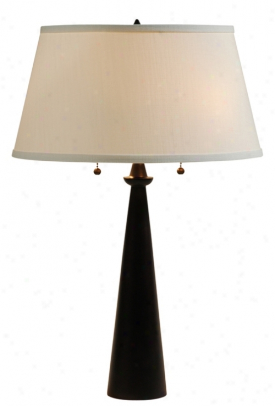 Lights Up! Dasan Brass Table Lamp Ivory Ipanema Shade (99787)