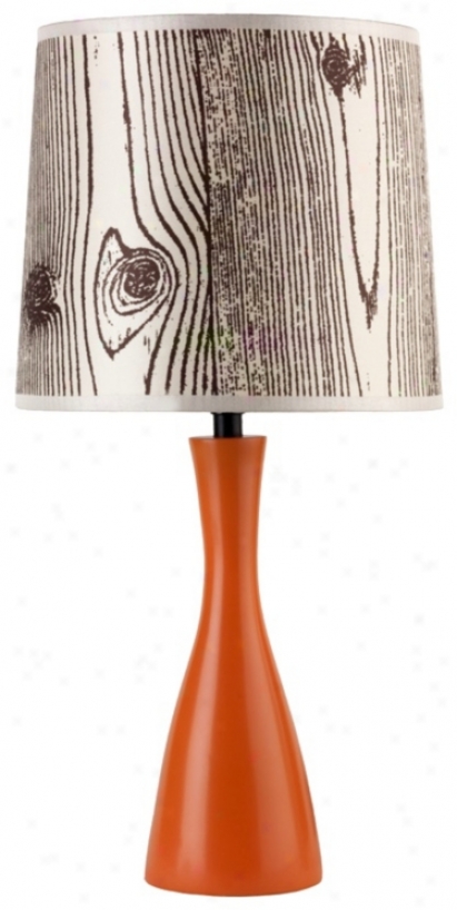 Lights Up! Faux Bois Shade Carrot Finish Oscar Table Lamp (t3497)