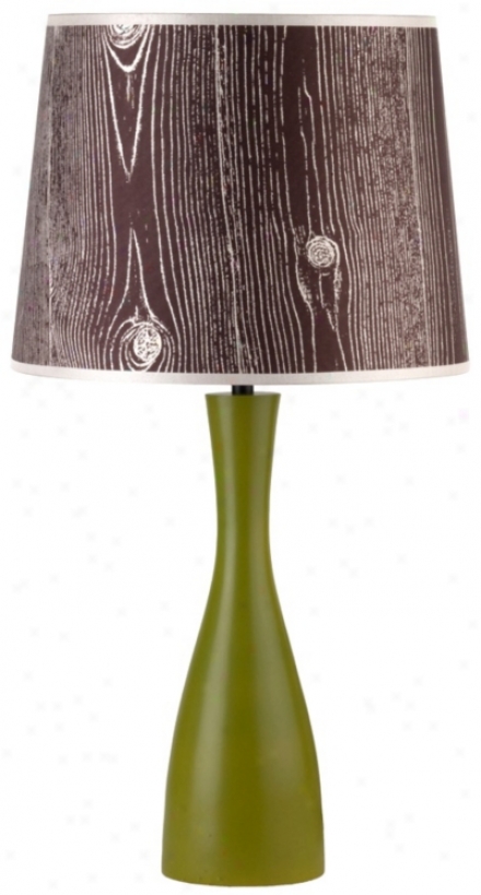 Ligts Up! Faux Bois Shade Grass Oscar 24" High Table Lamp (t3539)