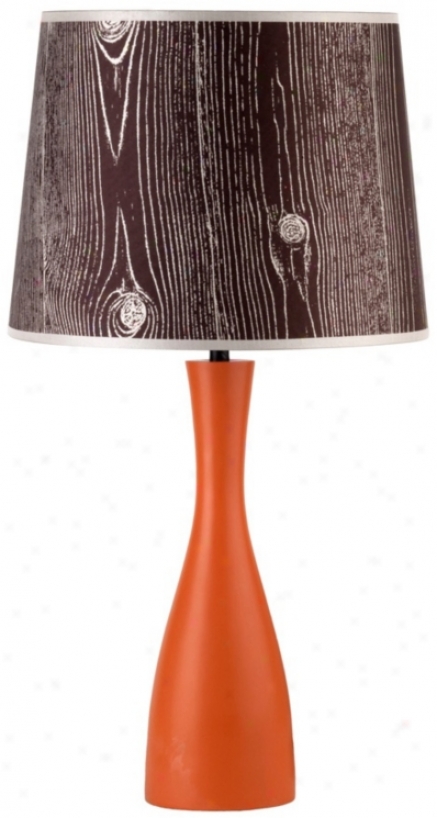 Lights Up! Faux Bois Shadow Orange Oscar 24" Remote from the equator Table Lamp (t3541)