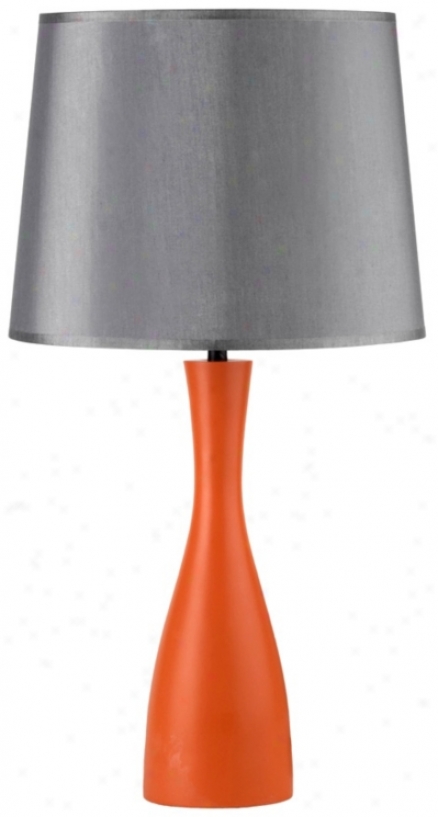 Lights Up! Silk Shade Carrot Oscar 24" High Table Lamp (t3536)