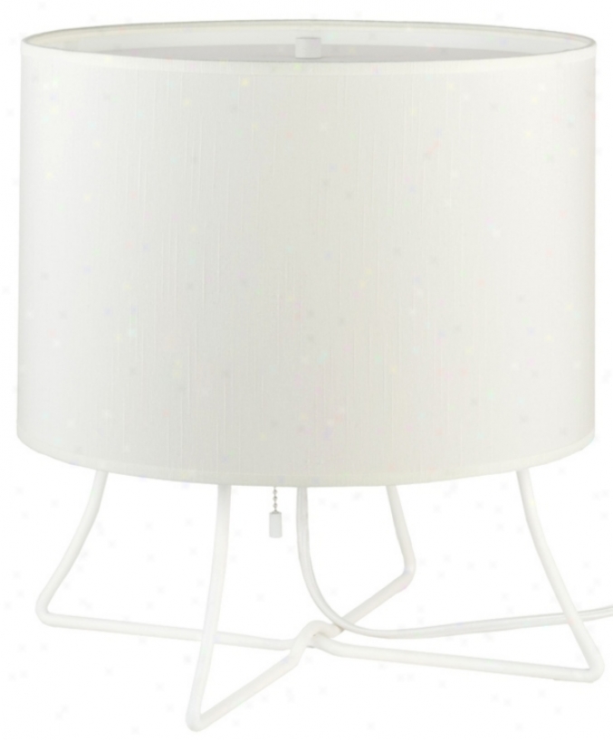 Lights Up! Virgil Low Ivory Ipanema Shade Accent Lamp (t6666)