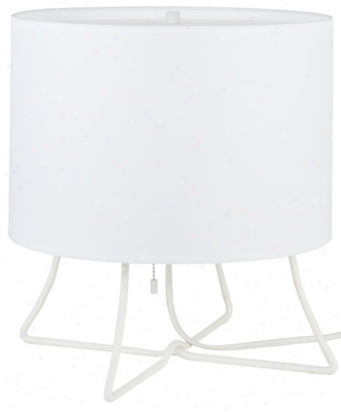 Lights Up! Virgkl Low White Shade Accent Lamp (t6661)