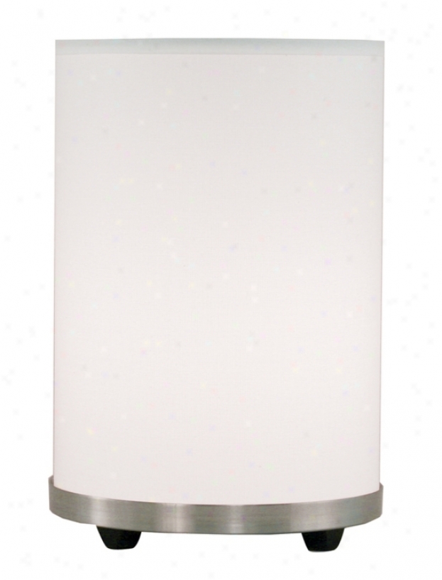 Lights Up! White Linen Small Meridian Accent Table Lamp (77819)