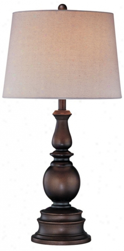 Flower Source Bronze Traditional Turned Table Lamp (f6607)