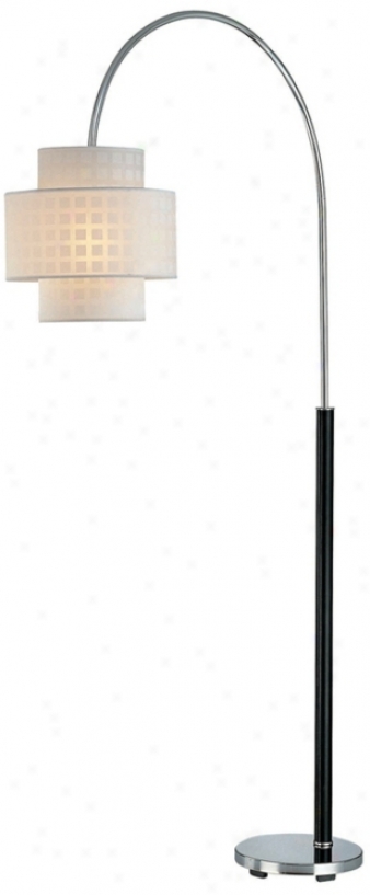 Lite Source Olina Chrome And Leather Wrap Arch Floor Lamp (k3422)
