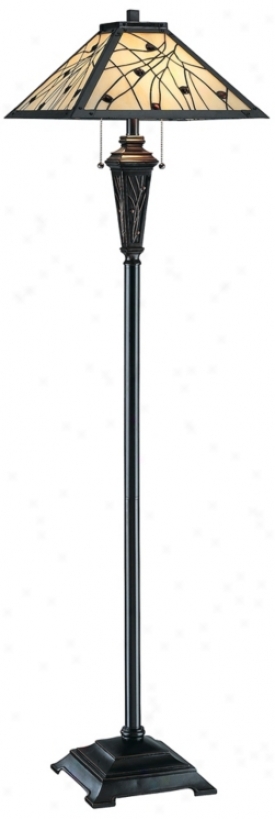 Lite Source Remus Mission Tiffany Style Floor Lamp (v1244)