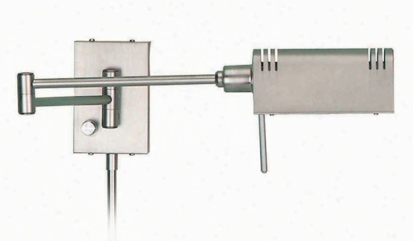 Lite Source Satin Steel Pharmacy Plug-in Swing Arm Wall Lamp (90217)