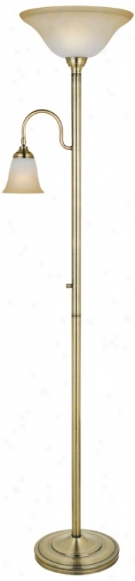 Lite Source Thiago Brass Torchiere Lamp With Reading Arm (v1098)