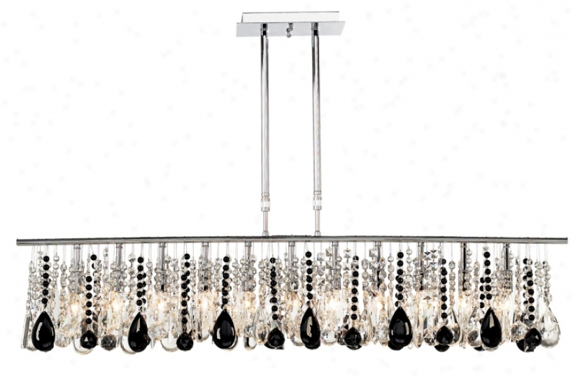 Luminous 48" Wide Clear And Black Crystal Chandelier (72832-00560-00560)