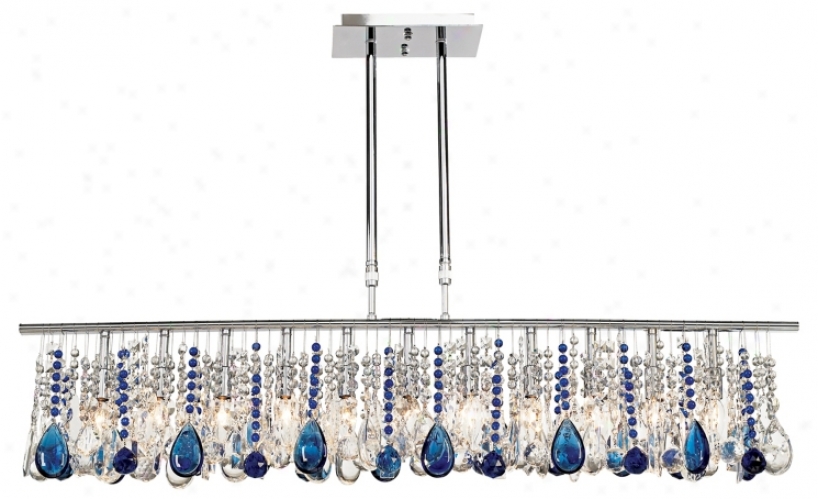 Luminous 48" Wide Clear Ad Blue Crystal Chandelier (72842-00592-00592)