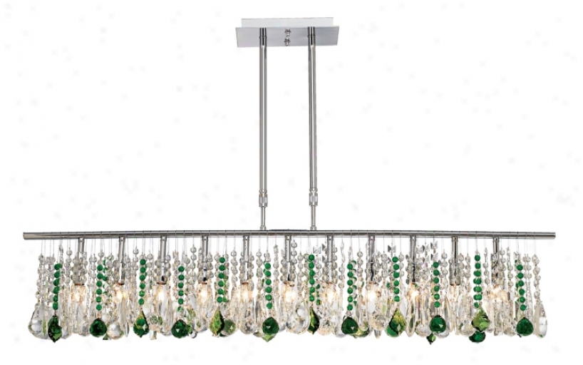 Luminous 48" Wide Clear And Green Crystal Chandelier (72842-f6173-f6173)