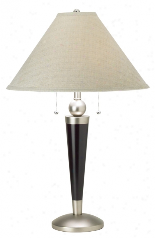 Mahogany Finish With Brushed Nickel Table Lamp (41520)
