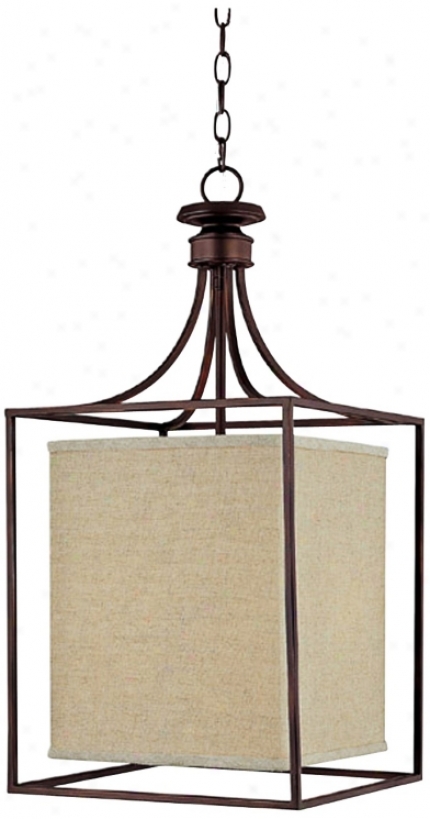 Midtown Collection Burnished Bronze Square Foyer Chandelier (t1883)