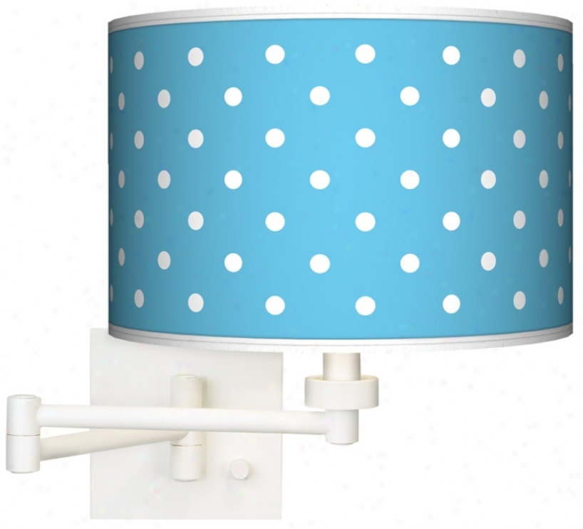 Mini Dots Aqua Giclee White Swing Arm Wall Light (h6558-m6028)