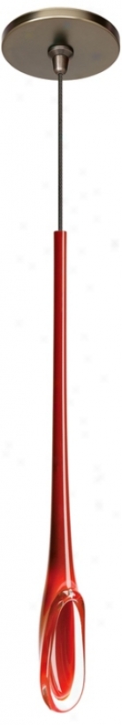 Mini Lily Red With Bronze Fusion Jwck Mini Pendant (m9279-m8561)
