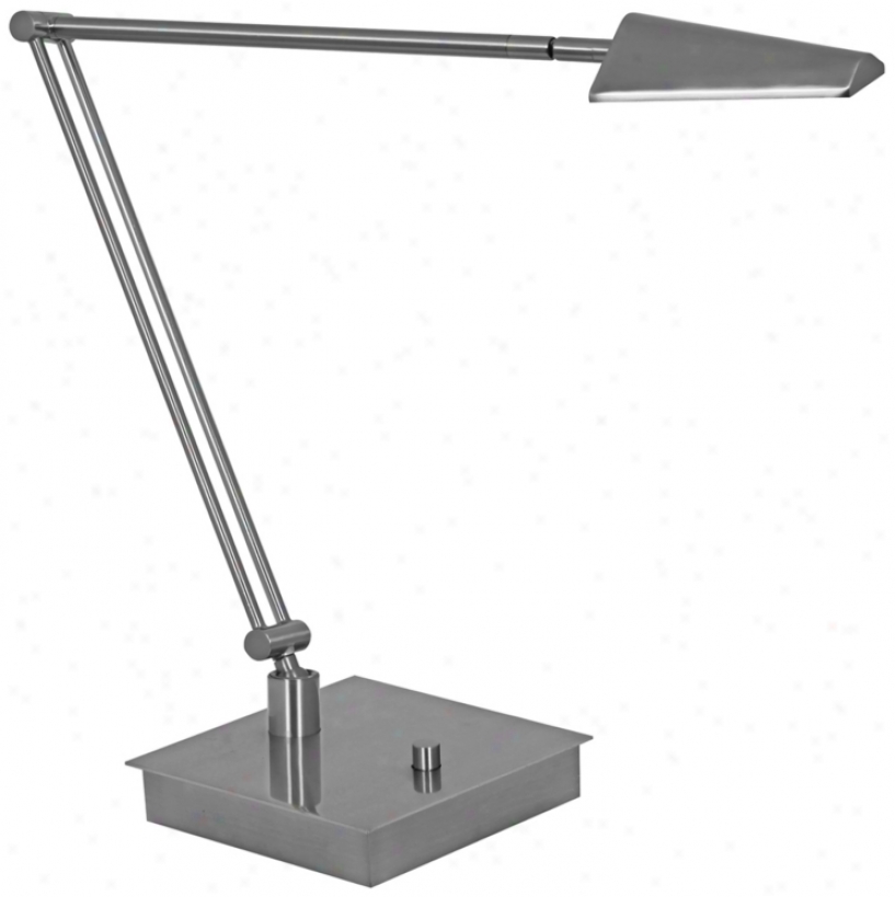 Mondoluz Ronin Angle Platinum Square Base Led Desk Lamp (v1541)