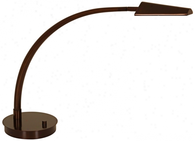 Mondluz Ronin Curve Bronze Round Base Led Desk Lamp (v1472)