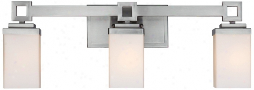 Nelio 23 1/4" Wide 3-light Pewter Opal Glass Bath Light (x6235)