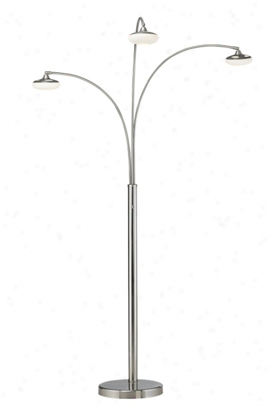 Nova Three Light Round Glass Shades Arc Flor Lamp (50816)
