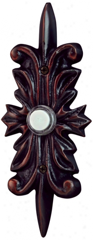 Nutone Fleur Ii Oil Rubb3d Bronze Wired Push Button Doorbell (t0168)