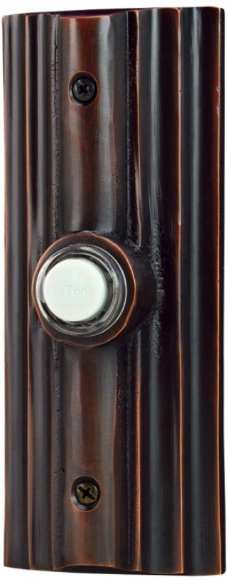 Nutone Furrowed Oil-rubbed Bronze Wired Push-utton Doorbell (t0152)