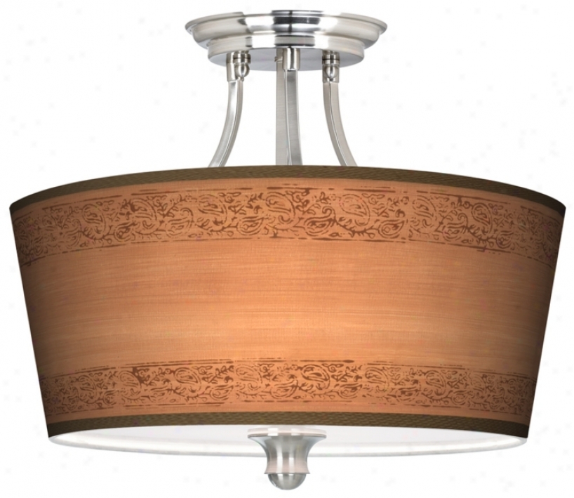 Paisley Dress Tapered Drum Shade 18" Wide Ceiling Light (m1074-t3781)