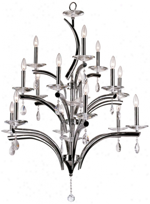 Palace Crystal 32 1/4" Wide 15-light Chrome Chandelier (x5342)