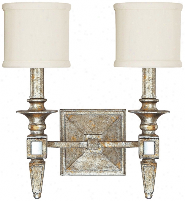 Palazzo 13" Wide Silver And Gold Leaf Wall Sconce (x0249)